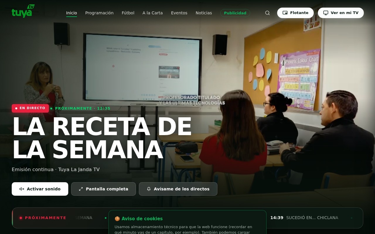 Captura de la web Tuya TV